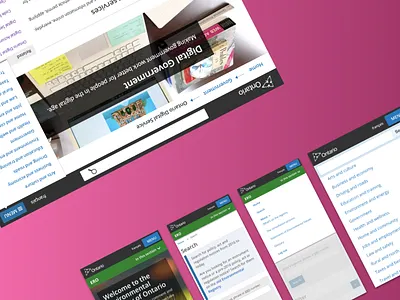 Ontario.ca Subnavigation menu design menubar navigation navigation menu search bar wayfinding