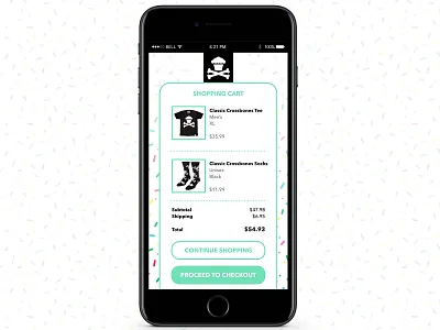DailyUI #58 - Shopping Cart dailyui dailyui058 design interface iphone johnny cupcakes mockup shop shopping cart sketch ui ux web