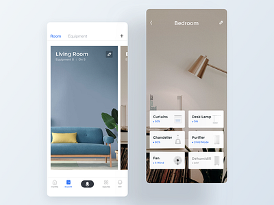 JianJu Room Page animation app design lynnrgb smart home ui