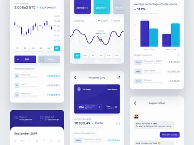 Owner Bank - Application app bank bitcoin crypto currency crypto wallet dashboard data design ecommerce icons interface mobile money product profile progress statistics ui ux