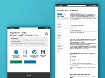 Digital Service Standard form design guide homepage information design login process onboarding process questionnaire design user sign up