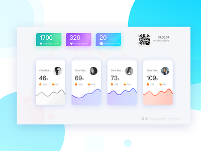 Fitness big screen interface02 design ui ux web