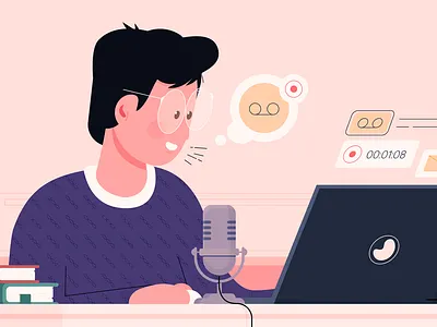 What to say in a voicemail greeting blog books branding design flat design freshworks greeting illustration laptop mail microphone phonesystem recording vector voice voicemail