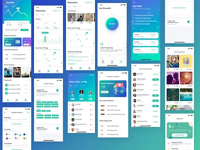 Ig Assistant all page app design instagram ui