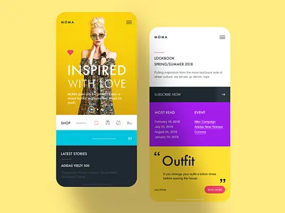 Moma Blog - Mobile Home Page fashion blog mobile typography ui ux webdesign webdesigner webpage website