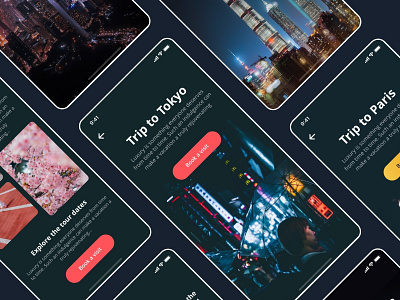 Travel Destinations app dark darkmode design design system flat ios mobile shop sketch ui ui design uikit ux uxdesign