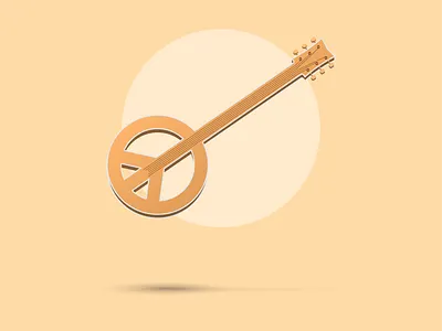 Music is Peace 3d art branding guitar illustration instrument logo minimal music music instrument musician oud peace peace sign peaceful ui