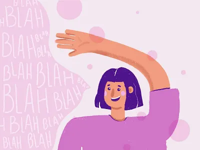 Chatty Girl bubblegum bubbles character cute design flat girl happy illustration pink texture