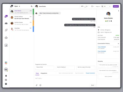 Chat Dashboard for Customer Executives chat app chatbot customer customer experience customer service customer support dailyui dashboad dashboard design design invision live chat sketch app ui ux web app web design