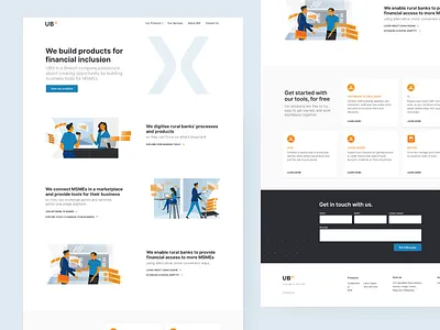 UBX Landing Website finance homepage illustrations landingpage tech ui web design
