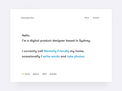 Personal site - cira 2016 blue clean figma minimalism minimalist portfolio portfolio site typogaphy white