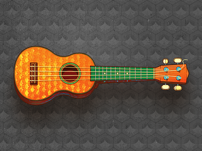 Uke design guitar hawaii illustration instrument music tropical ukulele vector