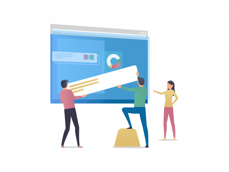 Office work animation design illustration ui ux vector web website