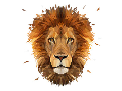 Low Poly Glitch Lion animal cat design drawing face geometric head illustraion illustrator lion low poly low poly lowpoly lowpolyart realism triangles vector