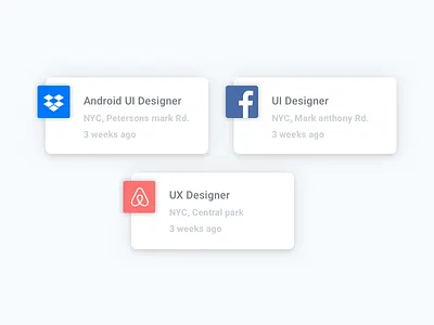Job Hiring cards cards ui cardstock dribbbleshot product design product designer ui ui ux ui design user interface ux widgets widgets design
