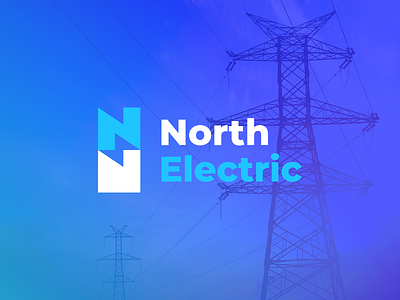North Electric Logo Presentation blue brand branding clean design digital electric logo gradient icon letter logo logo design logotype mark monogram n letter north logo simple typography vector