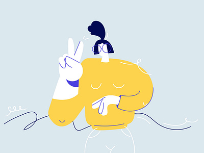 Stay Cool blue character design draw girl illustration illustrator line man person styleframe vector woman yellow