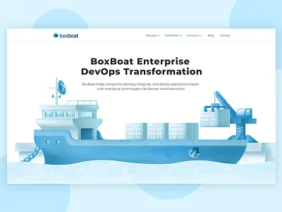 BoxBoat barge illustration ship ui web design webdesign website