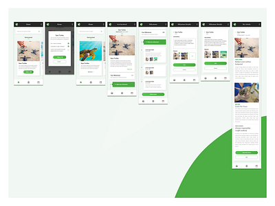 TNC - Volunteer Experience App - najil app app flow design green pallet ios app ios app design save nature app ui