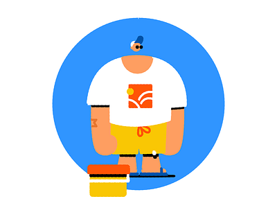 Summer beach blue character flat holidays illustration summer summertime vector