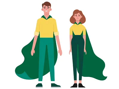 Man and woman character characterdesign human illustrator man vector woman
