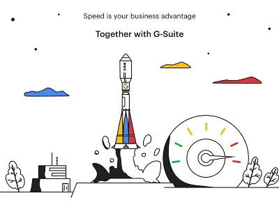 G-Suite app creativewebdesign design e commerce g suite google illustration ilustration landingpage rocket speed uidesign userinterface uxdesigner uxui web design agency website веб дизайн графический дизайн лендинг