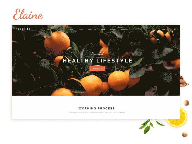 Elaine Organic Food Shop design food food shop healthy healthy lifestyle healthy living organic plants seed ui vegan web website wellness