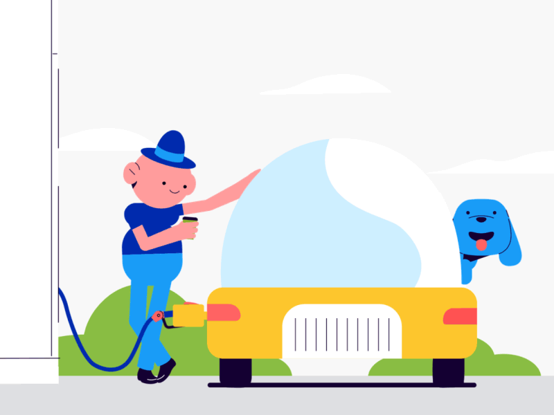 OKKO Pay 2d animation animation cars character characters explainer explainer video gas station gas station network gif okko okko pay азс окко