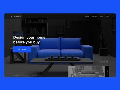 3D Landing Page - 02 3d adobe dimension clean design exploration interior design landing page madewithadobexd ui ux web design website