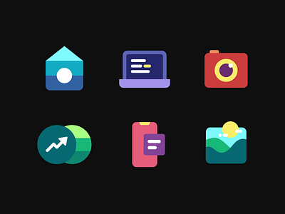App icons - Medio app art geometric graphic icons icons set illustration simple ui vector web