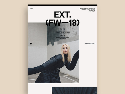 Ext. (Bi-annual, Project) case study fashion grid minimal photography portfolio typography