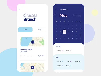 Business Daily Meeting App app business calendar cuberto daily design graphics icons ios list map meeting mobile month time ui ux