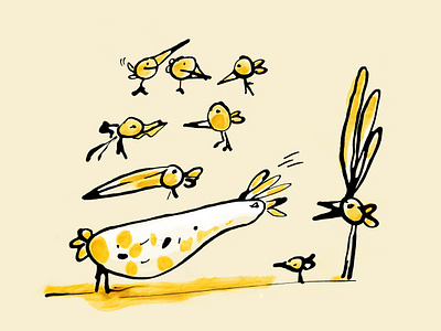 Supporting mom- character design angry bird bird birds charcter design chracter illustration ink on paper siding