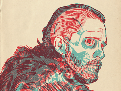 Jon Snow design drawing gig poster illustration portrait xray