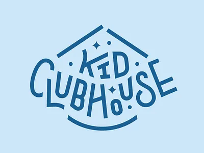 Kid Clubhouse blue bounce brand branding child happy house kids kids brand lines logo mockups play play area playful playfulbrand shapes smile star