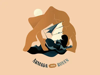 Armada Rouen 2019 armada body drawing illustration illustrator nude rouen sea ship sun woman