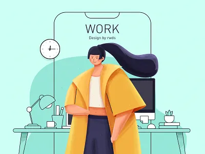 Work article business desk editorial geek bot geekbot illustration laptop office person portrait slack sport work