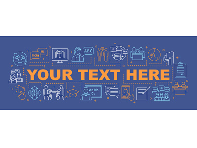 Language learning school word concept banner banner branding club concept course design foreign icon illustration infographic language learning online school speaking study text tutor vector word