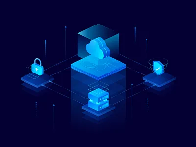 JCloud 2.5d cloud illustration isometric