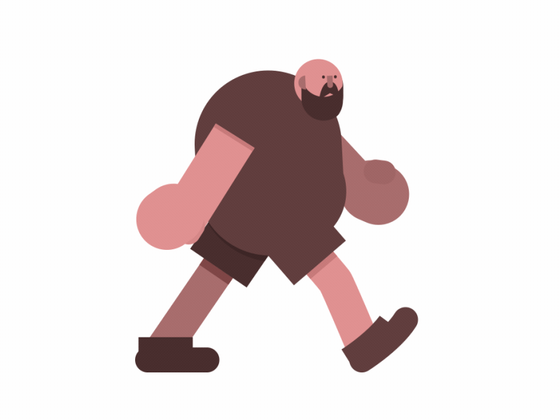 UPS Guy / Hipster Hagrid? after effects animation gif hagrid loop motion design motion graphics ups vector walk walk cycle