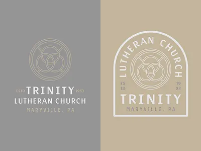 Trinity Lutheran Church Logo badge baptist bible brand branding christian church cross easter graphic illustration jesus logo lutheran methodist ministry missions reformed religious sermon