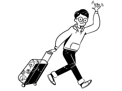 Travel art illustration retro