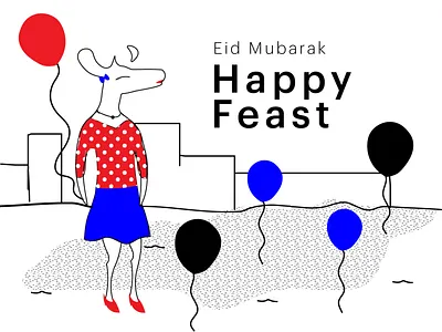 Eid Mubarak art art collective black and white deer deer illustration design digital art digital illustration digital store ecommerce halx halx store illustration illustrationdaily mascot mascot character