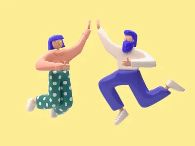 Successful team! 3d cg character cinema4d design hipster illustration personal render team wood work