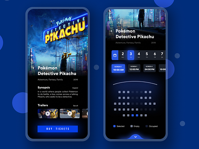 Movie Ticketing App app branding dark design graphic minimal ui uidesign ux