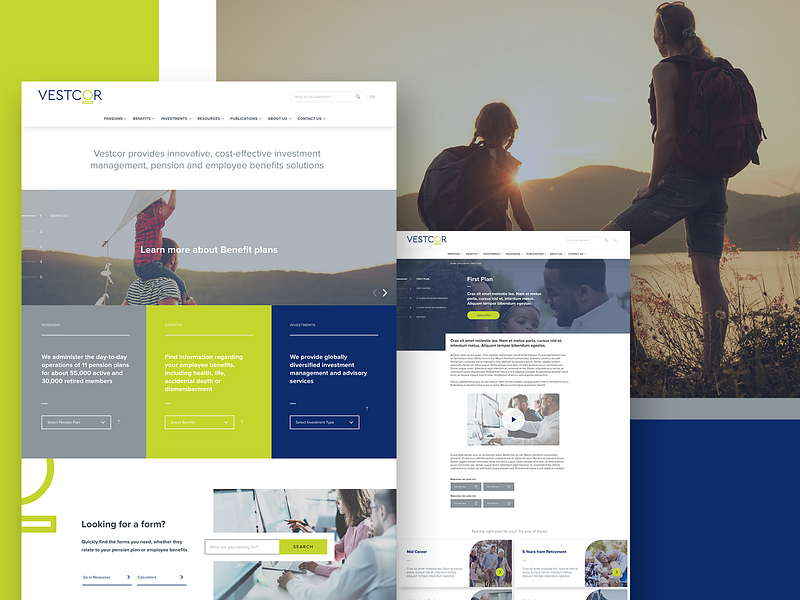 Vestcor - Web Design family insurance investments madewithxd modern modular pensions ui ux web web design wordpress