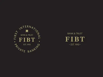 FIBT Monogram artisan bank blackandgold brand circle foil letterpress monogram