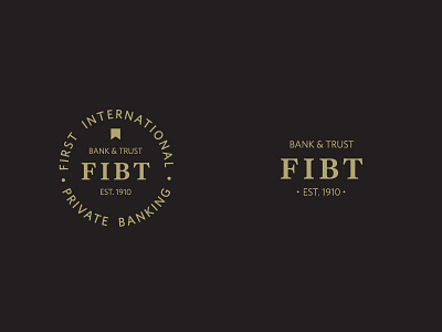 FIBT Monogram artisan bank blackandgold brand circle foil letterpress monogram