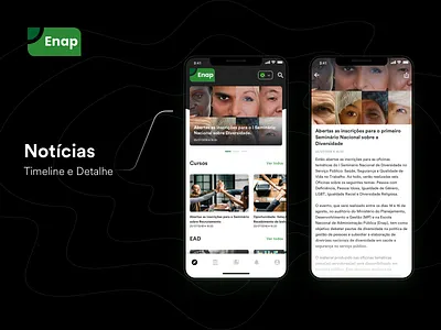 Enapp - Notícias android app apple branding design detalhe enap icon ios mobile news news app news design noticias redesign timeline ui ux