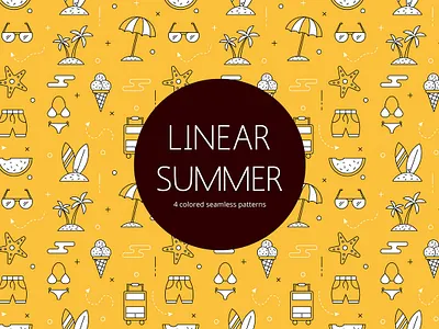 Summer Linear Vector Seamless Free Pattern free freebie graphics pattern summer typography vector